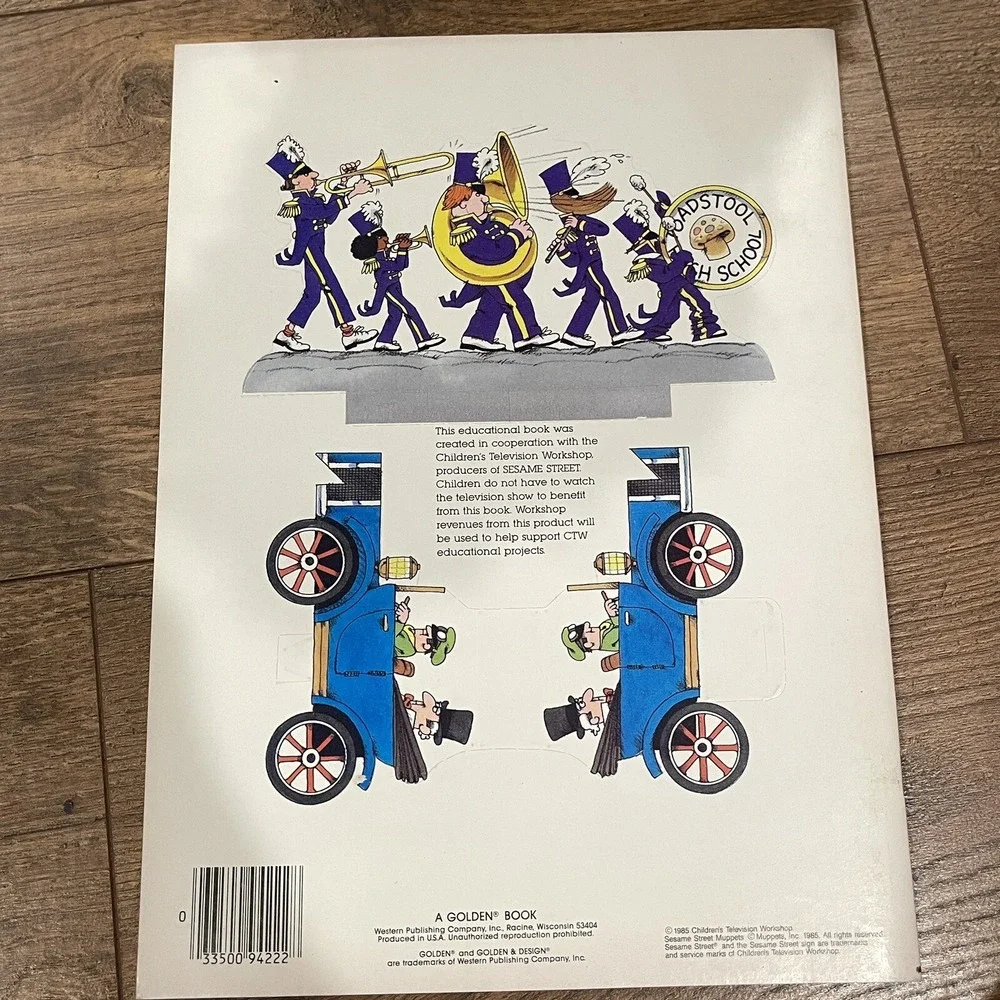 Sesame Street Vtg 1985 Golden  Follow That Bird Press-Out Toadstool‎ Parade